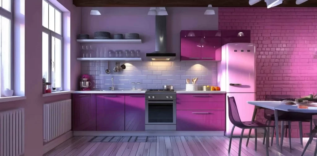 A tint of purple kitchen colour design ideas