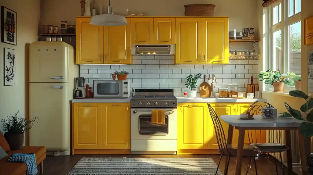 chirpy yellow kitchen design colour ideas