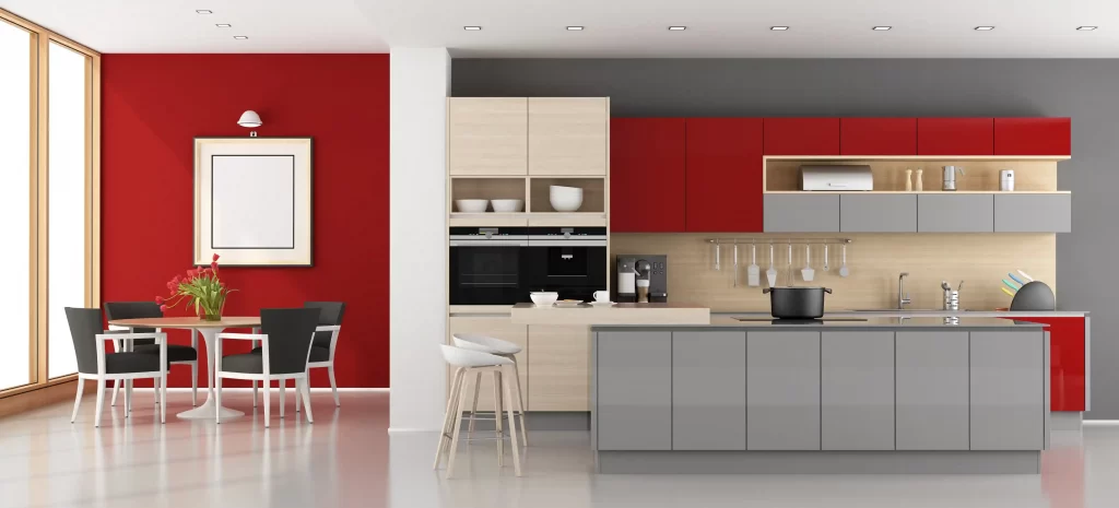 red white combo kitchen colour design ideas